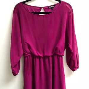 Pink Express Dress with Sheer Sleeves